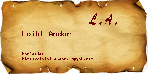 Loibl Andor névjegykártya